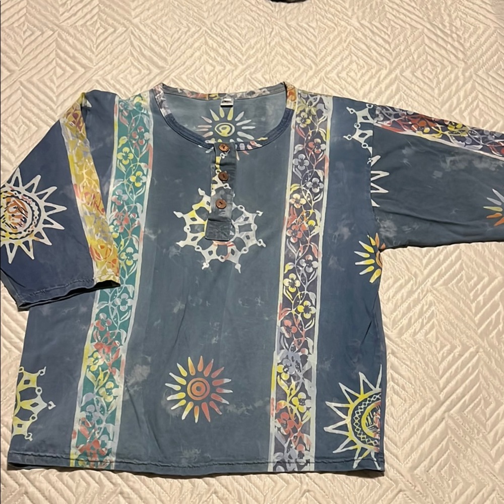 Colorful Bohemian 3/4 Sleeve Top